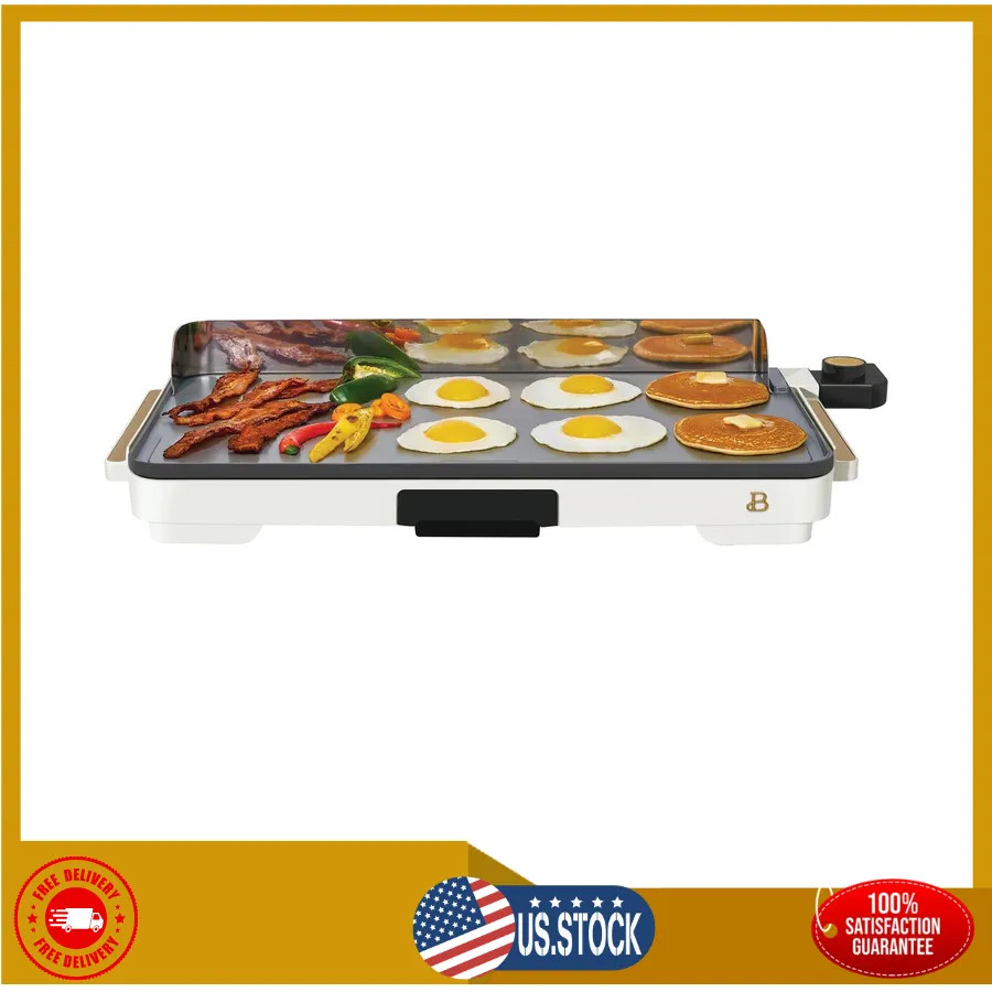 Beautiful Drew Barrymore XL Electric Griddle 12 x 22 Nonstick White Icing