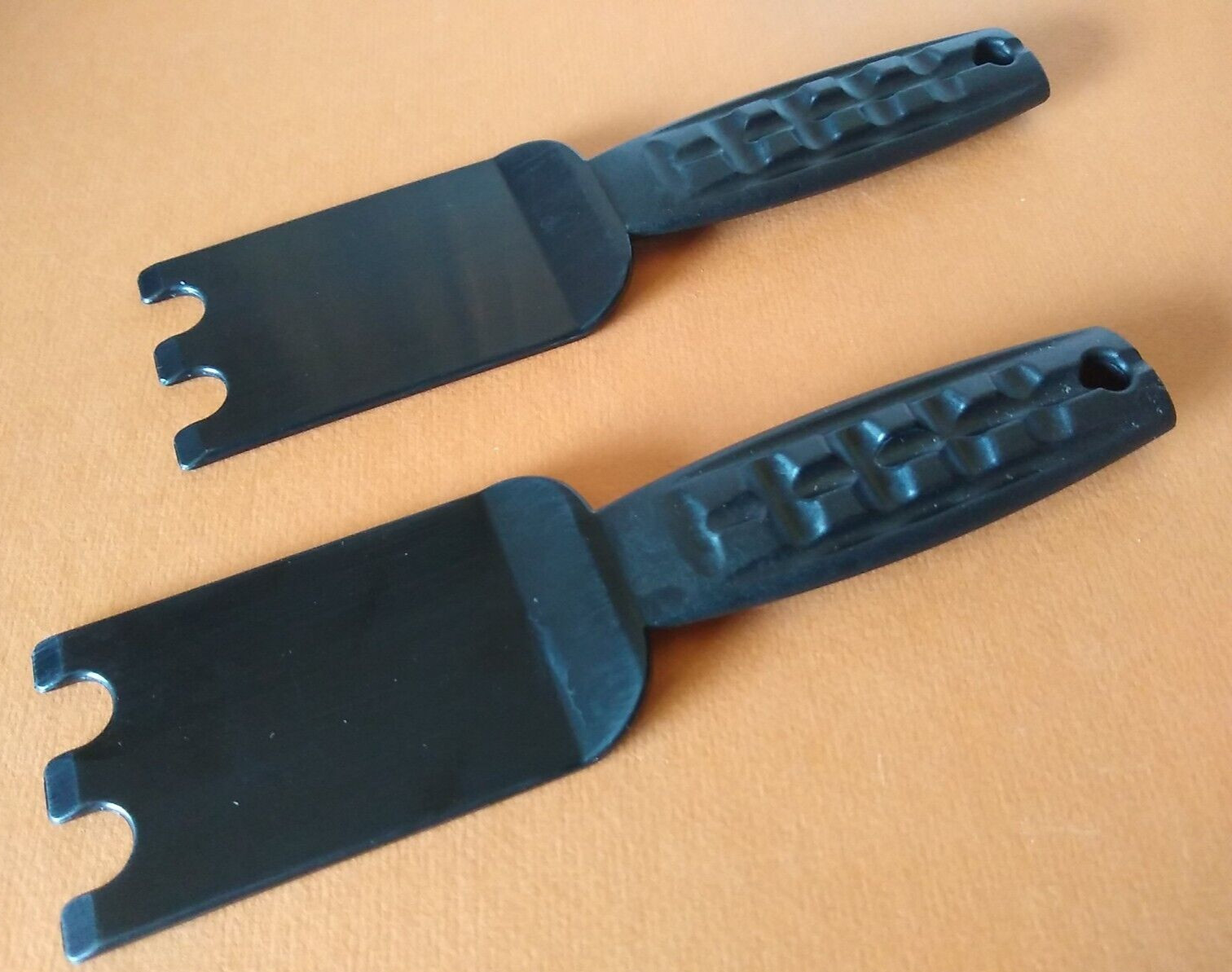 Grill Spatula Scrapers (2) For Indoor Electric Grills Black Plastic