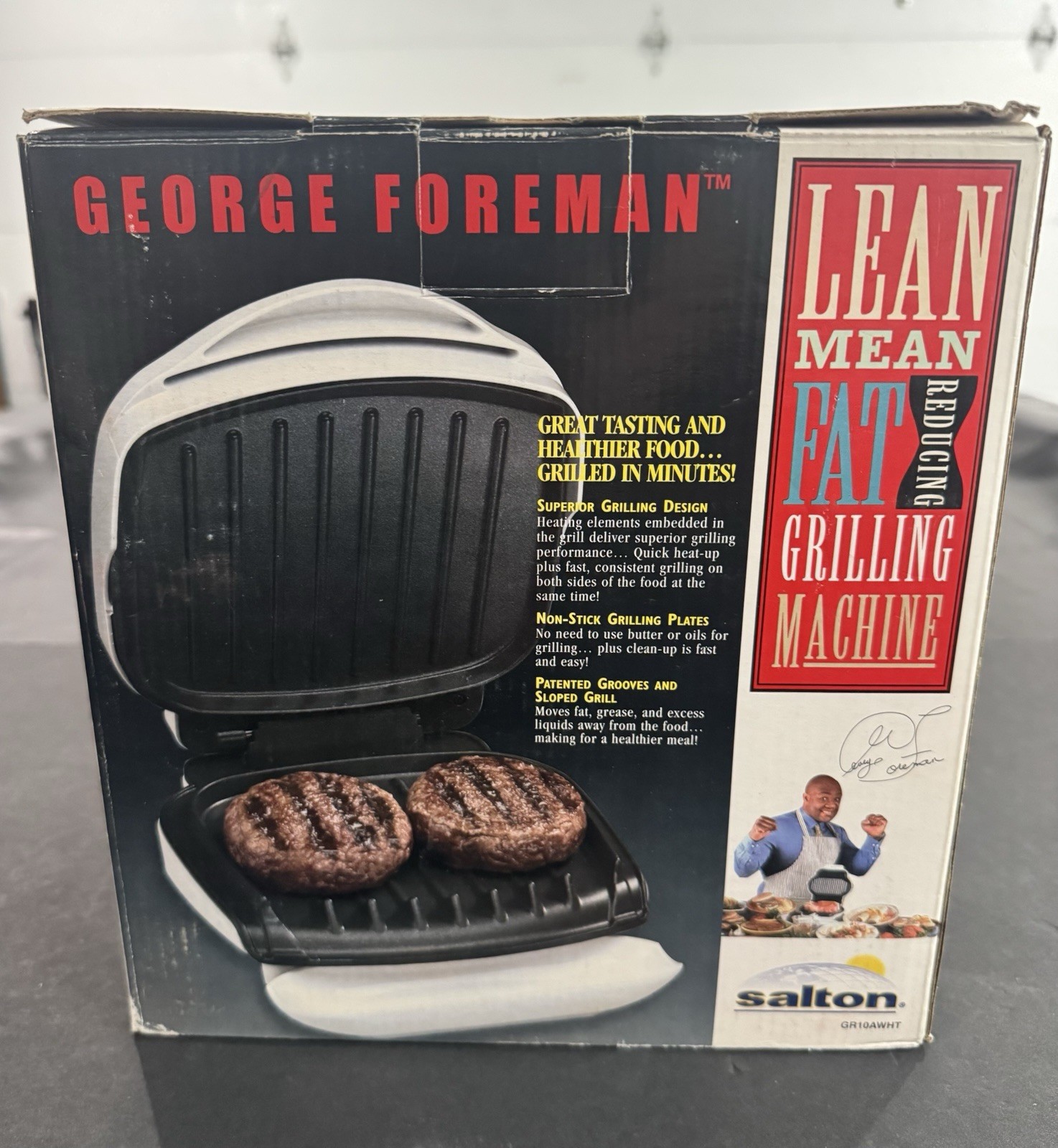 George Foreman Lean Mean Fat Reducing Grilling Machine GR10AWHT Open Box
