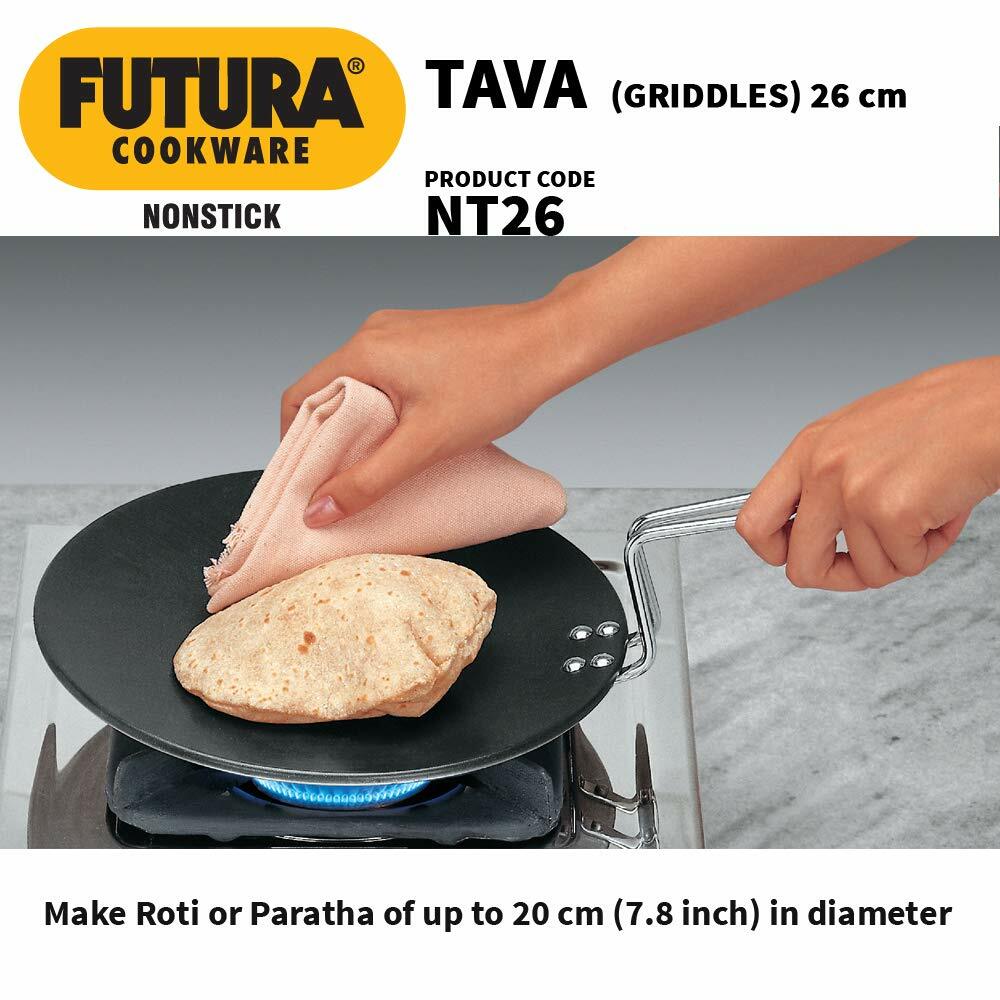 Hawkins Futura Non-Stick Roti Paratha Tawa Griddle , 26 cm, Black