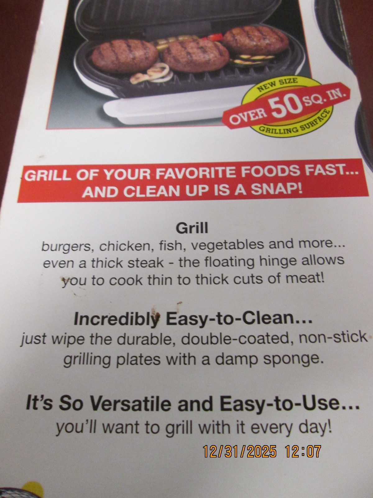 George Foreman Grill Super Champ Limited Edition Salton GR-12 SEALED White