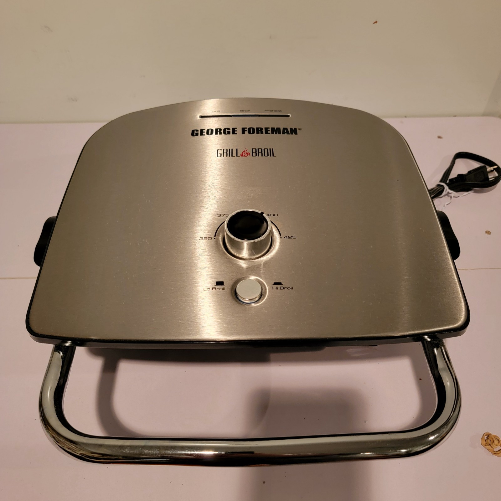 George Foreman Grill & Broil, 7-in-1 Electric Indoor Grill, Silver, GBR5750SSQ