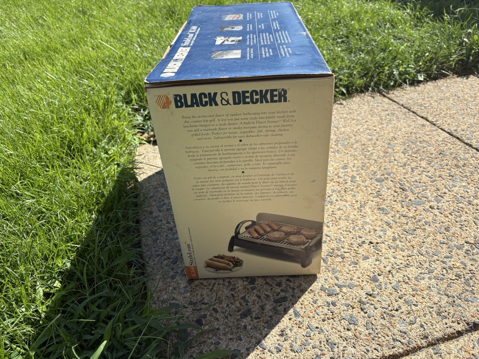 NWB BLACK+DECKER SizzleLean IG160 Indoor Electric Grill 1600W Non-Stick Black