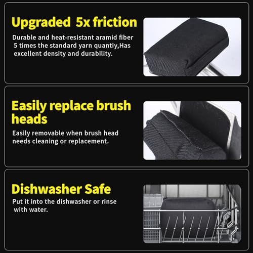 XUDAKAIXIN Steam Grill Brush Bristle Free,[Ultra 17″L x 4.9″W x 3.6″H, Black