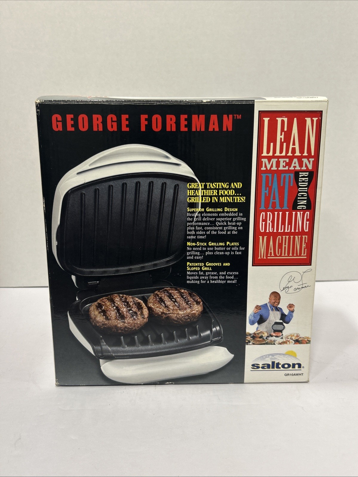 NEW George Foreman Grill Lean Mean Fat Reducing Grilling Machine