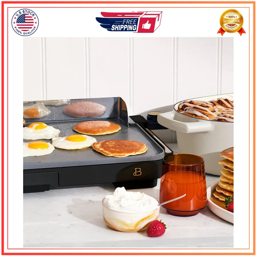 Beautiful Drew Barrymore 12×22 XL Electric Griddle Nonstick Black Sesame