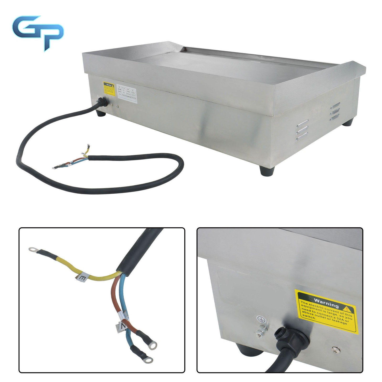 30″ Commercial Electric Griddle Countertop Flat Top Grill 3000W Full Flat