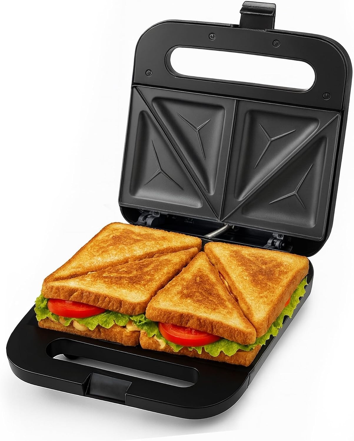 Electric Sandwich Maker, 750W Non-Stick Plates, Black GPS401B | Perfect for Gril