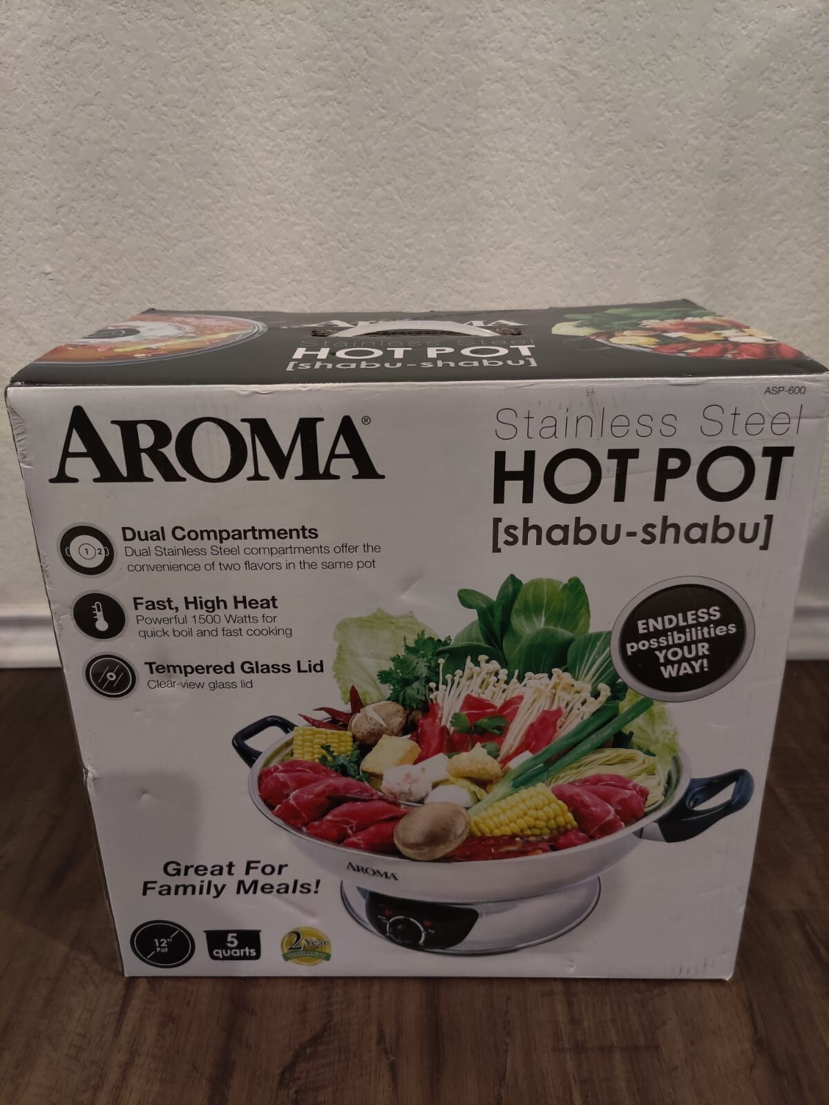 AROMA ELECTRIC SHABU SHABU HOT POT *NEVER USED*