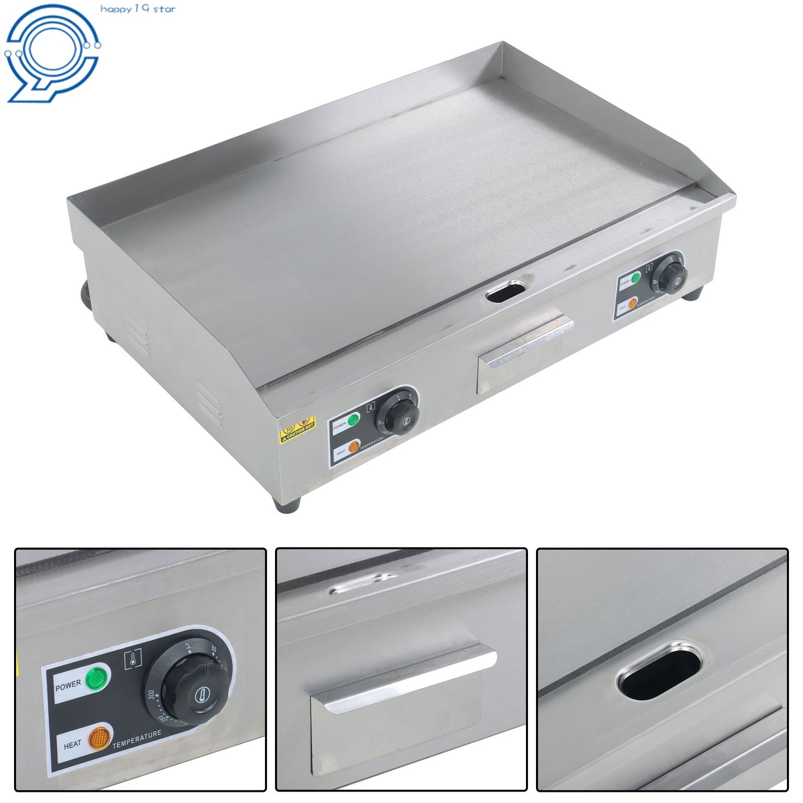 30″ 122℉-572℉ Commercial Electric Griddle 3000W Countertop Flat Top Grill