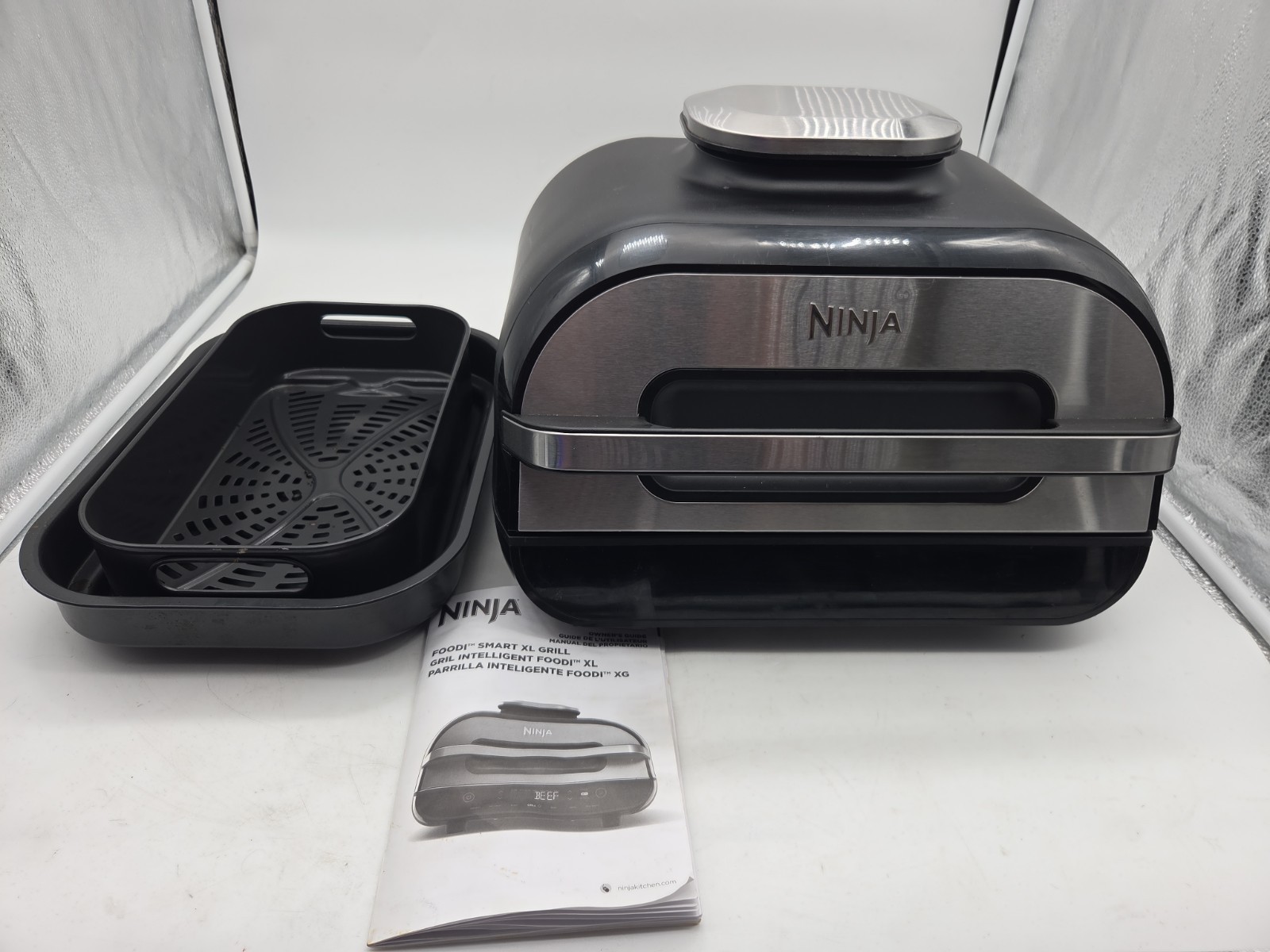 Ninja FG551 Foodi Smart XL 6in1 Indoor Grill with Air Fryer Roast Bake No Probe