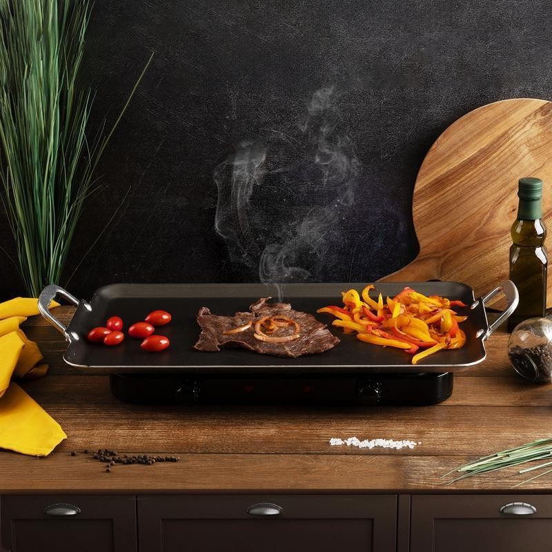 Nonstick Double Burner Griddle Aluminum Dishwasher Oven Safe Cooking Kitchen New