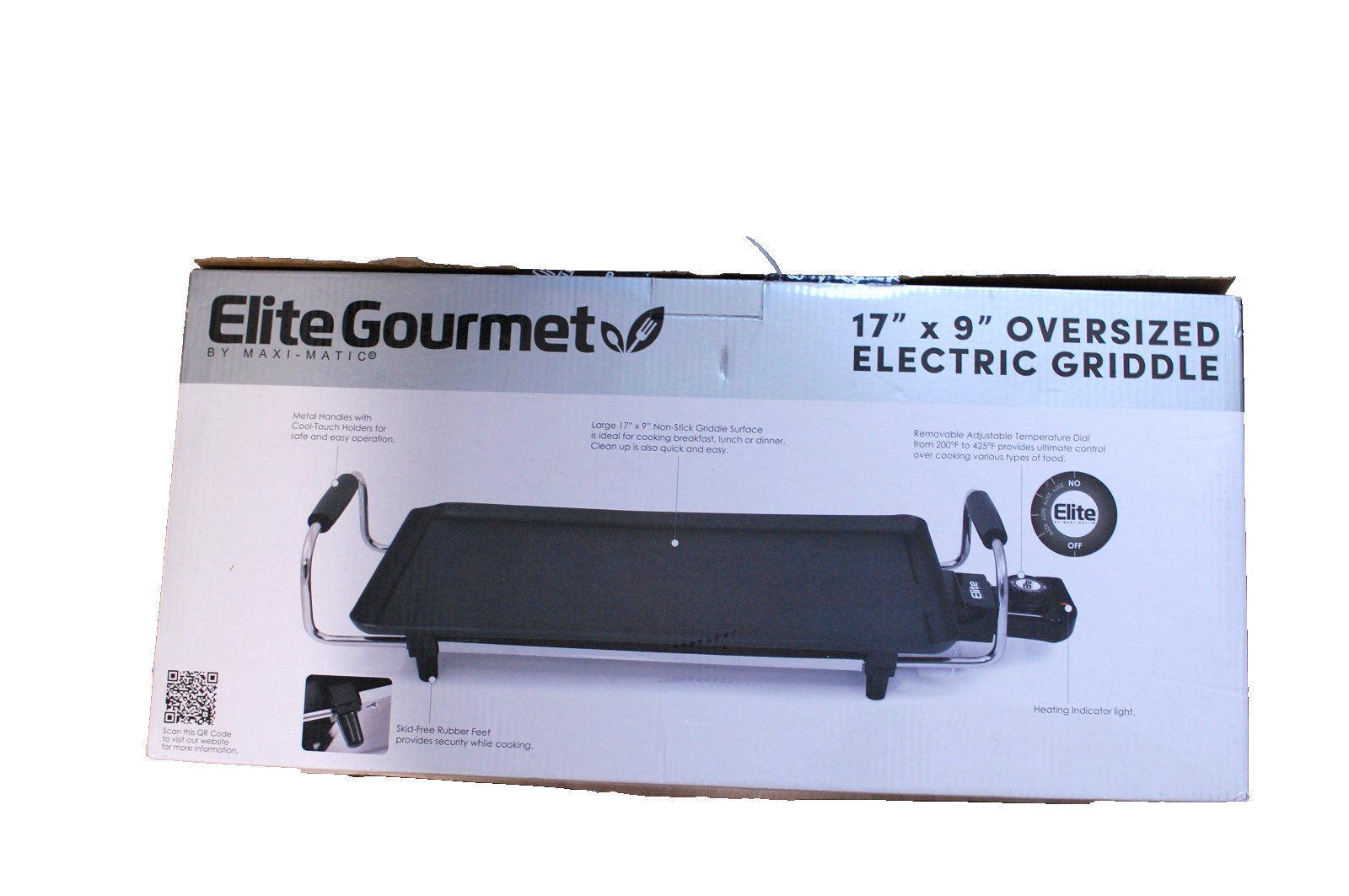 Elite Gourmet Egr-4423 Electric 17″ X 9″ Griddle Cool-Touch Handles