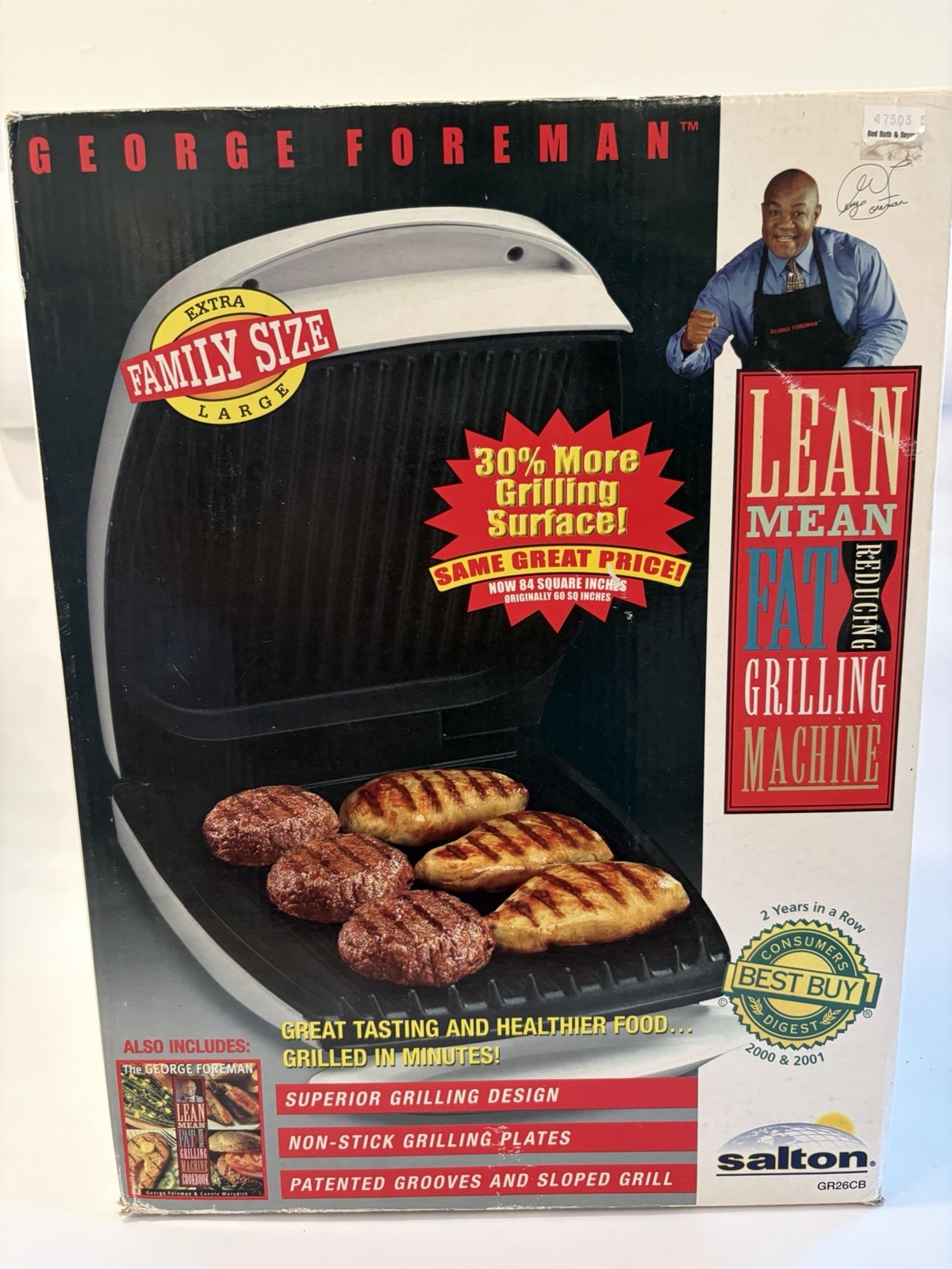 George Foreman lean mean fat grilling machine GR26CB READ – Broken Handle-CLEAN