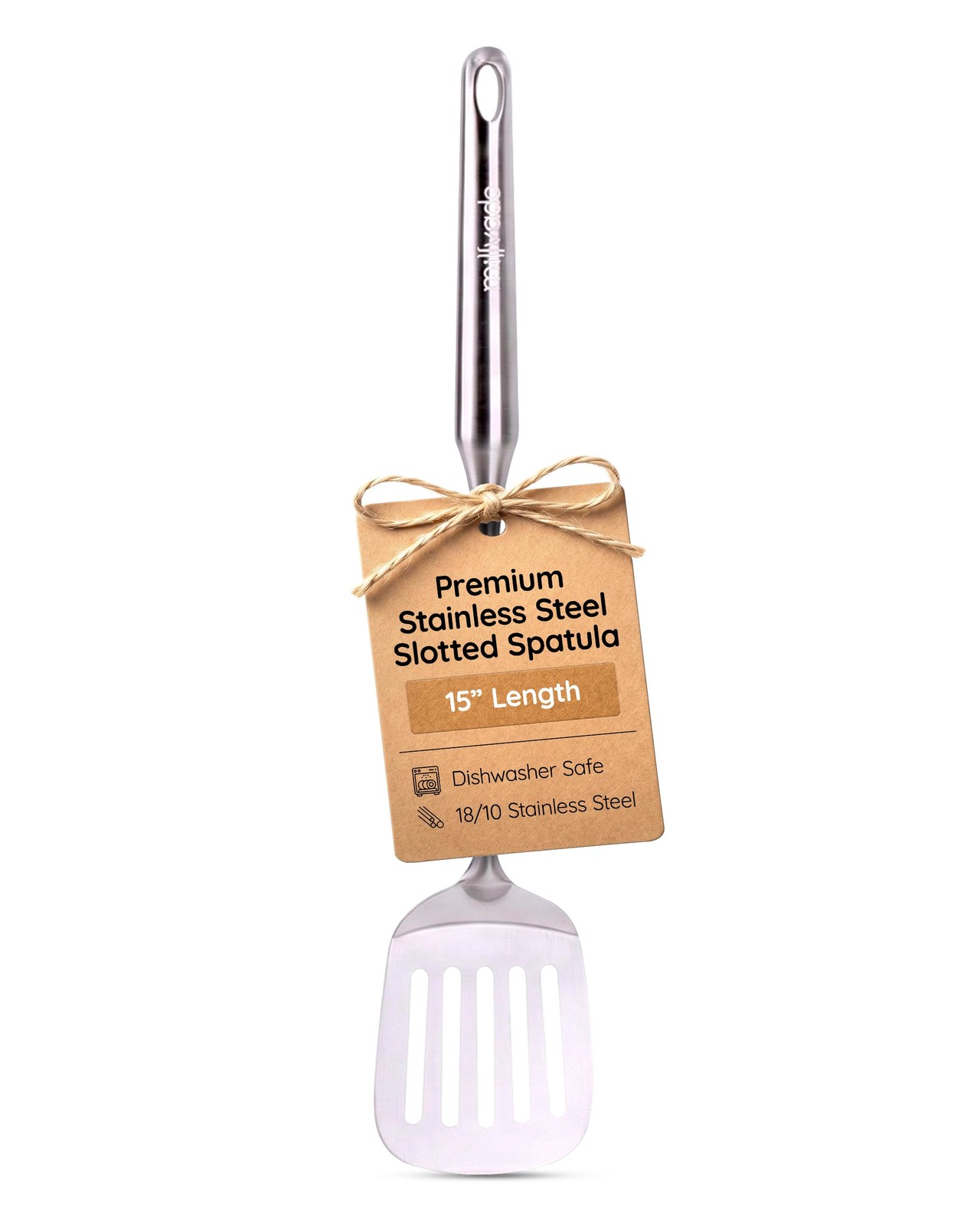 Millvado Stainless Steel Cooking Spatula,15 Inch Metal L, Slotted Turner