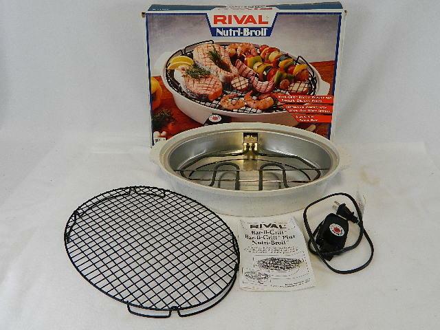 Rival Oval Indoor Electric Bar-B-Que Grill Plus Nutri-Broil 26211W