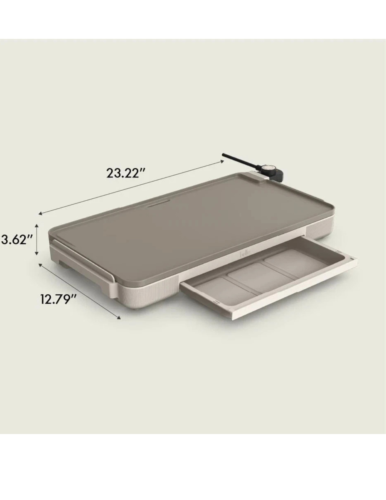 Bella 12″ x 22″ Electric Griddle w/ Warming Tray Ceramic Nonstick Coating