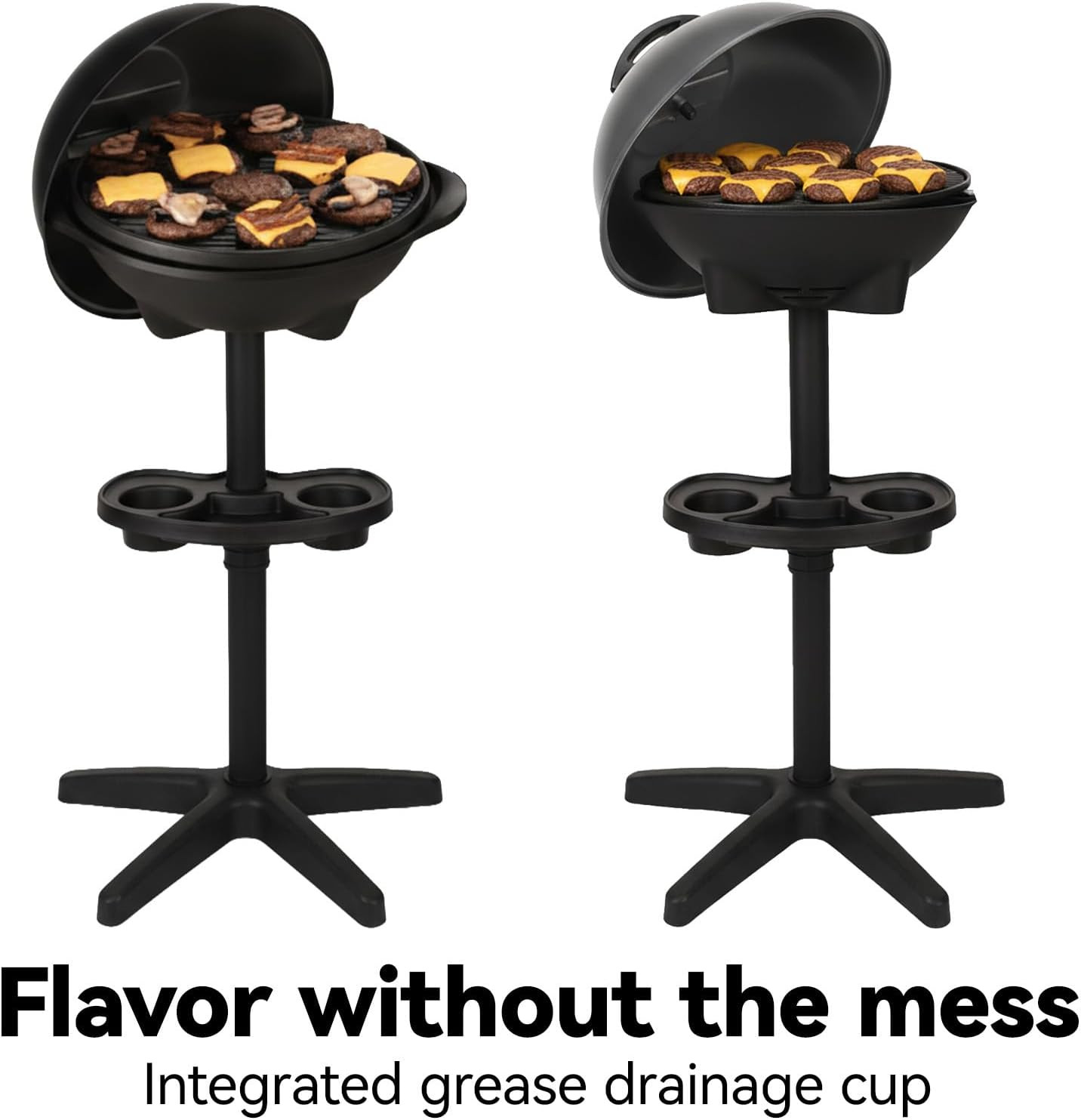 2-In-1 Electric Grill & Portable BBQ with Non-Stick Pan – Gray