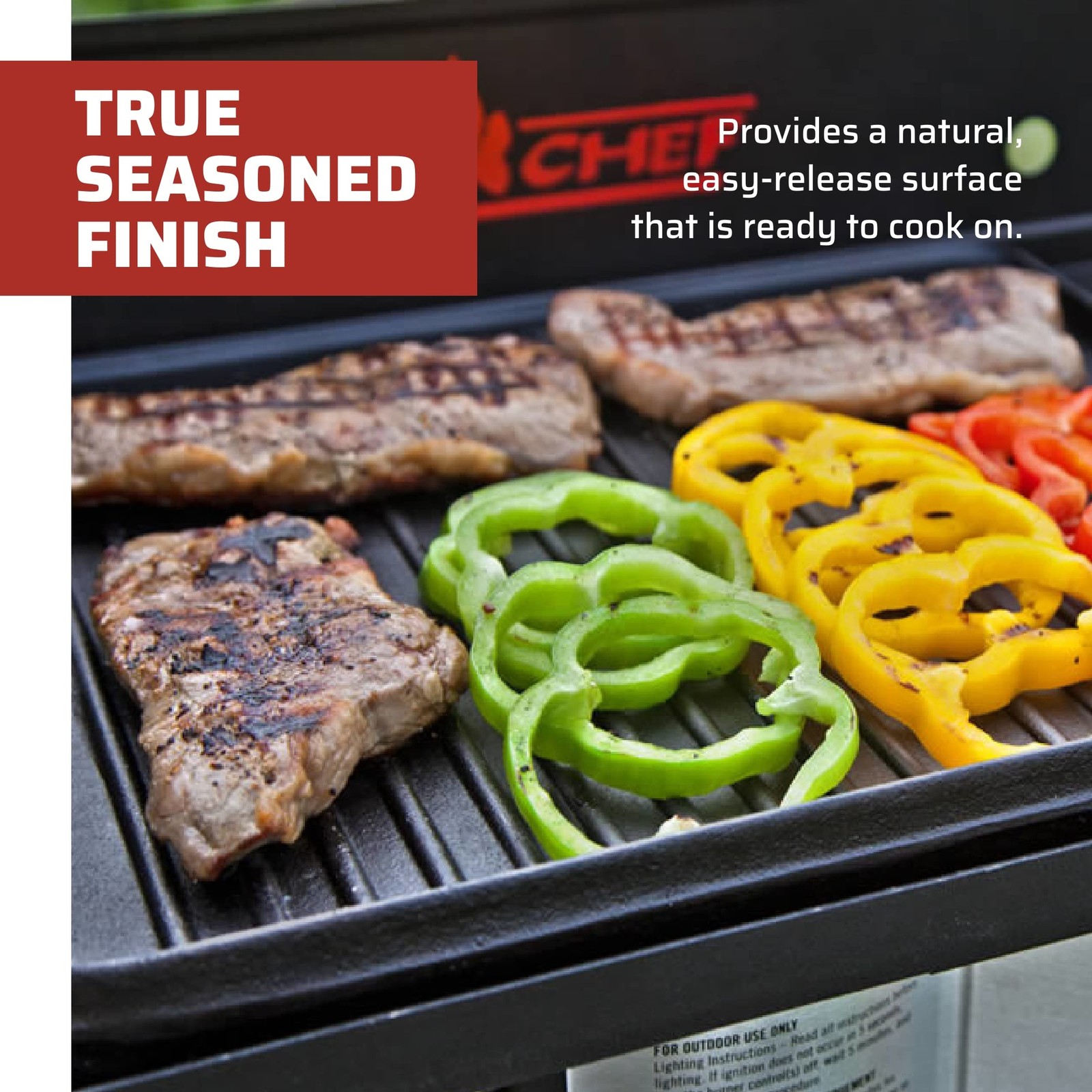 Camp Chef Reversible Pre-Seasoned Cast Iron Griddle, Cooking Surface 14 In. X