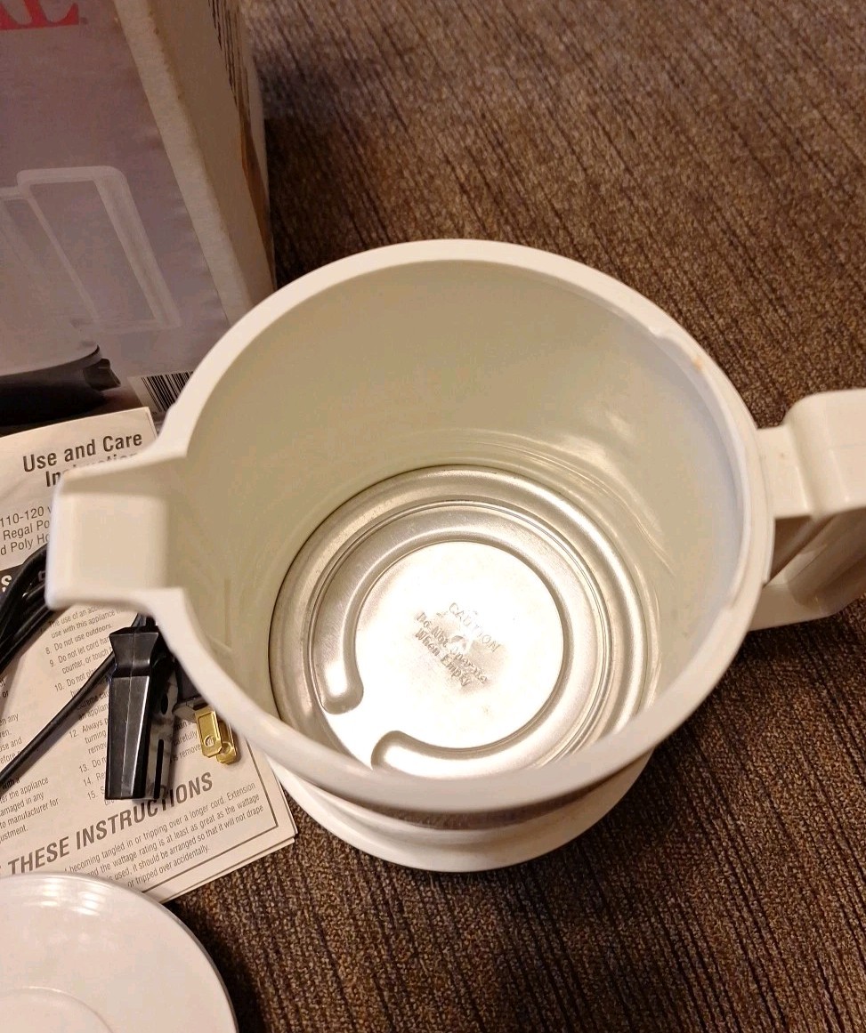vtg 5-cup Blue Cornflower Regal Poly Hot Pot Electric Water Warmer/Server Tea