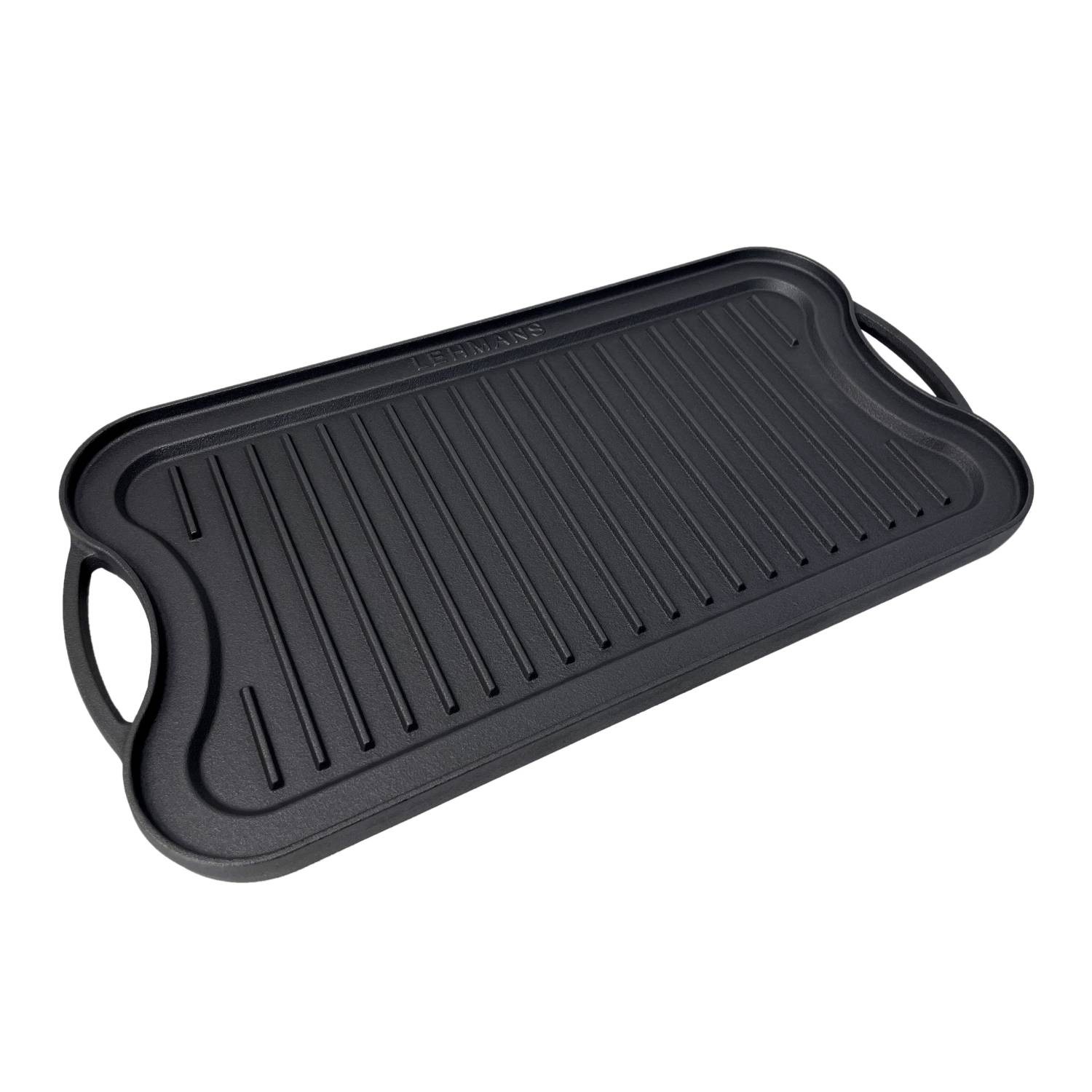 Lehman’s Cast Iron Griddle Cookware Nitrogen Hardened Double Sided 20 inch