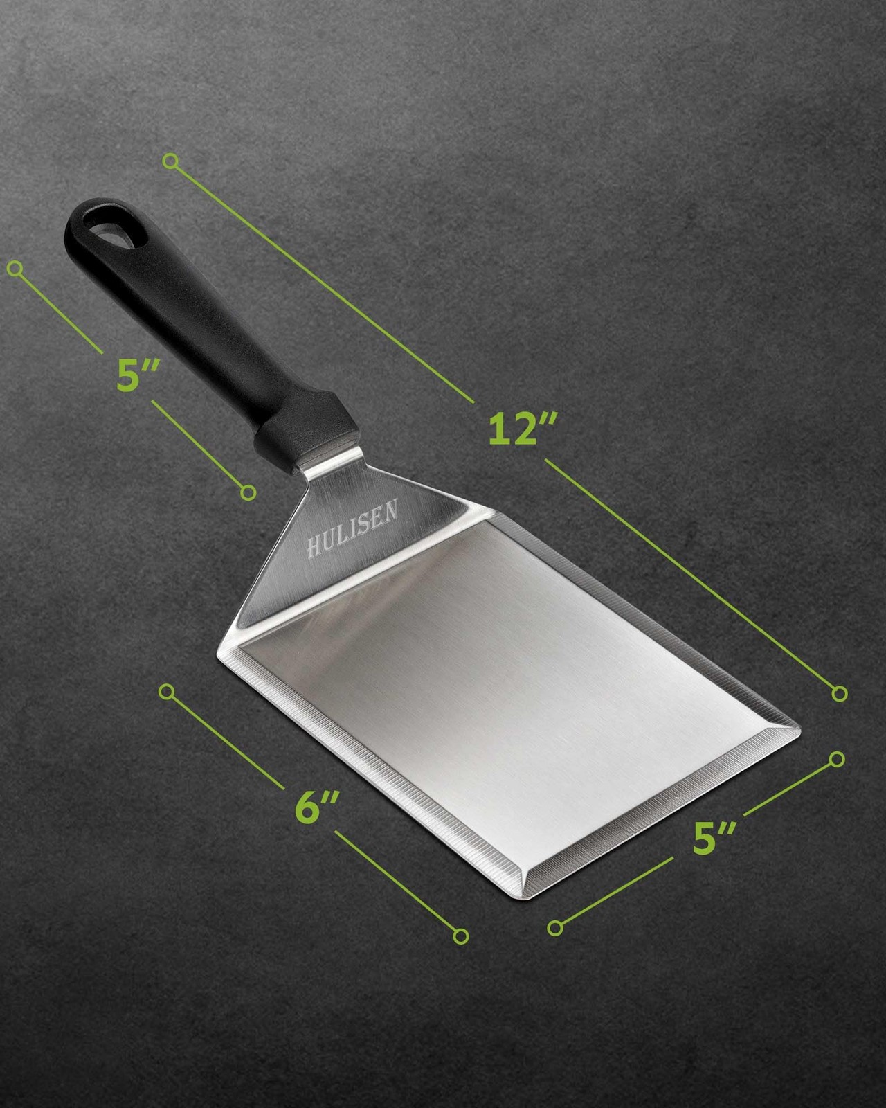 HULISEN Stainless Steel Large Grill Spatula Grilling (1-Pack), Silver