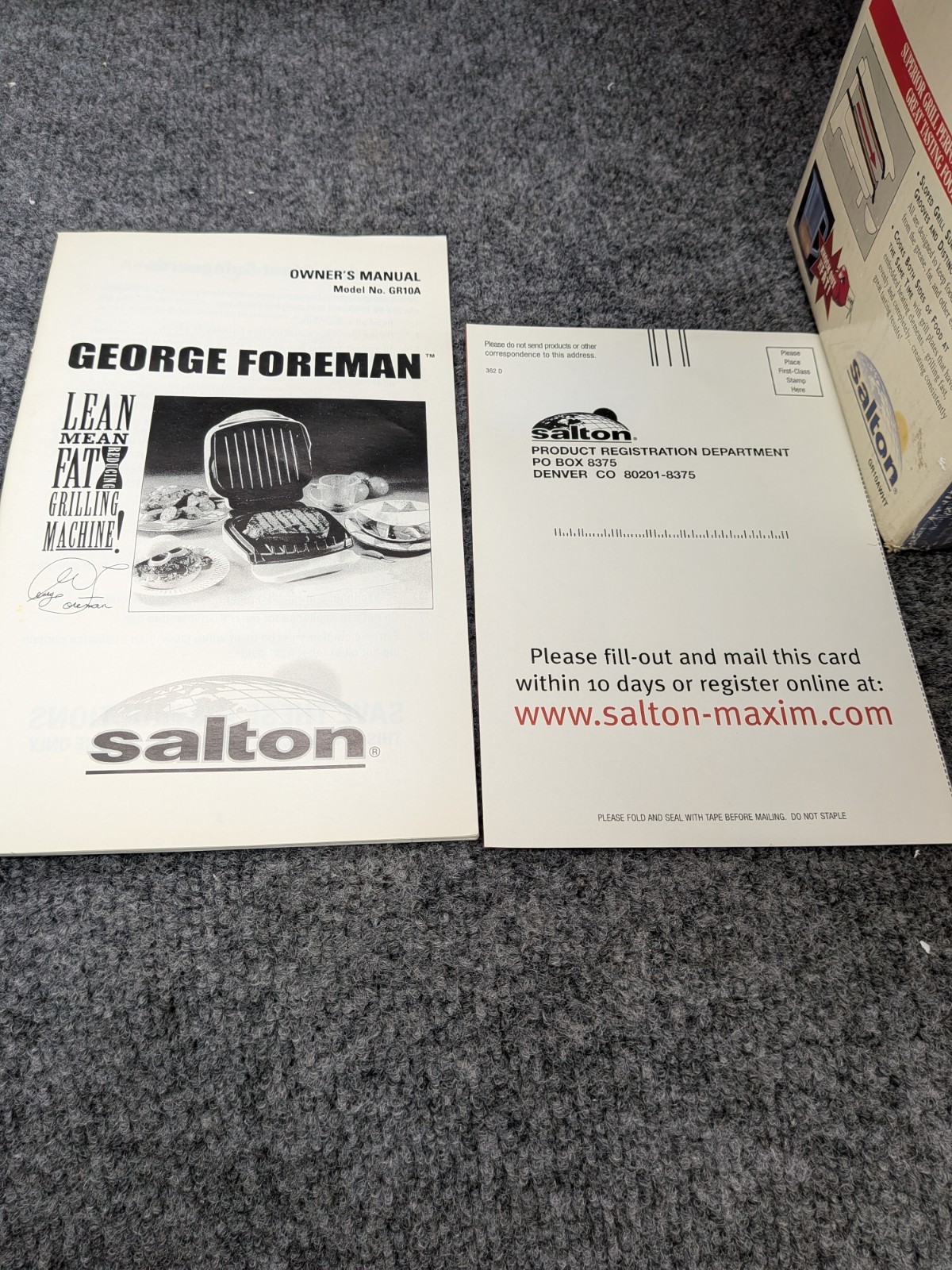 Vintage George Foreman Lean Mean Fat Reducing Grill GR10A White NEW Open Box…
