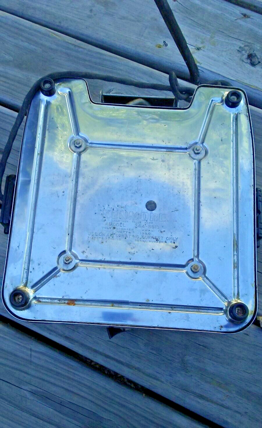 Kenmore Model 344-6613 Vintage Waffle Griddle **For Parts**