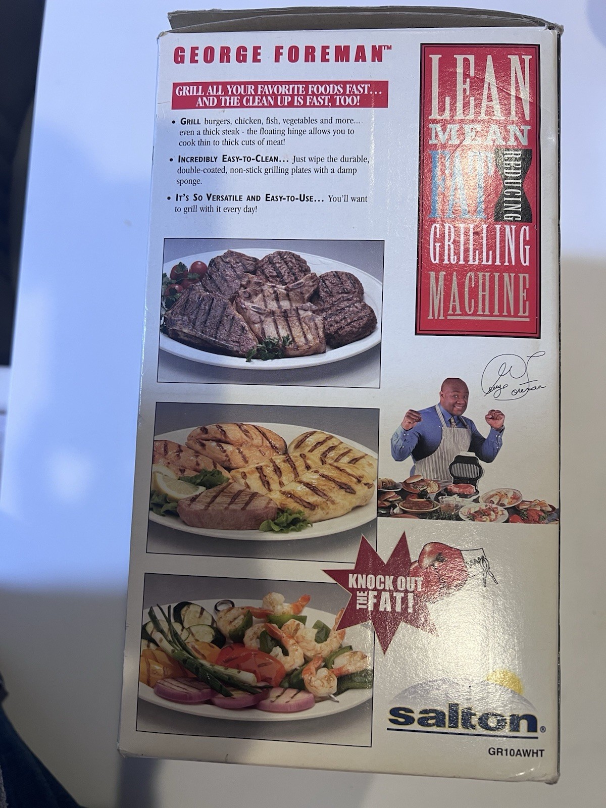NEW George Foreman Lean Mean Fat Reducing Grilling Machine GR10AWHT White
