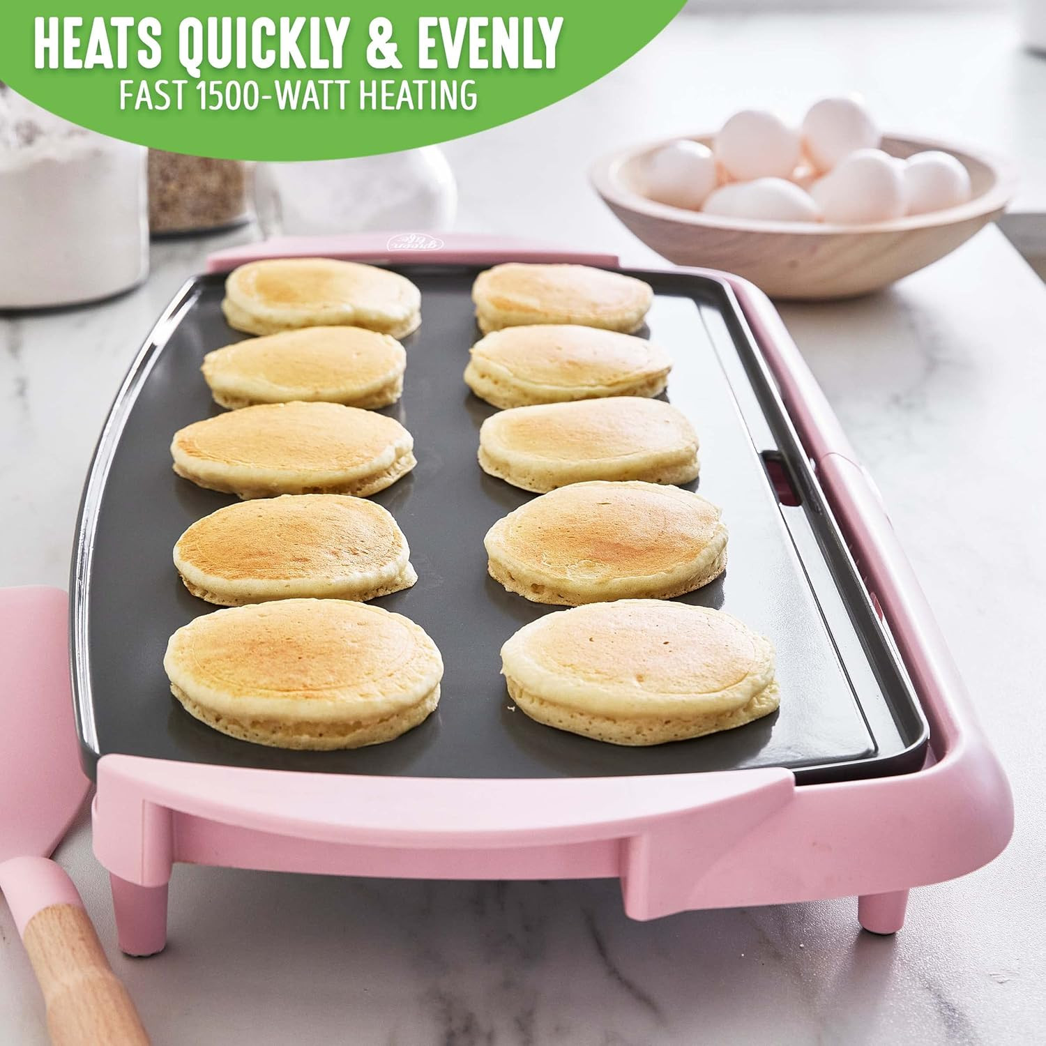 Greenlife 20” Extra Large Electric Griddle, Non-Toxic Pfas-Free Ceramic Nonstick