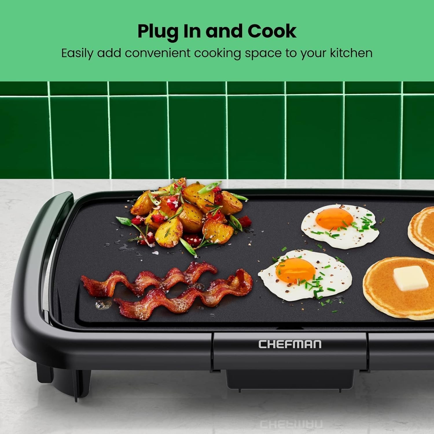 Adjustable Temperature Electric Griddle – Perfect for Pancakes, Burgers & More