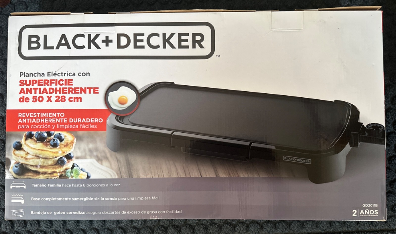 BLACK+DECKER Nonstick Black Electric Griddle: 20”x11” 1500W