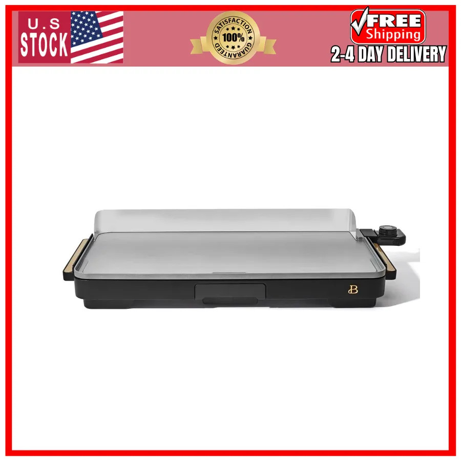 Beautiful Drew Barrymore XL Electric Griddle 12 x 22 Nonstick Black Sesame