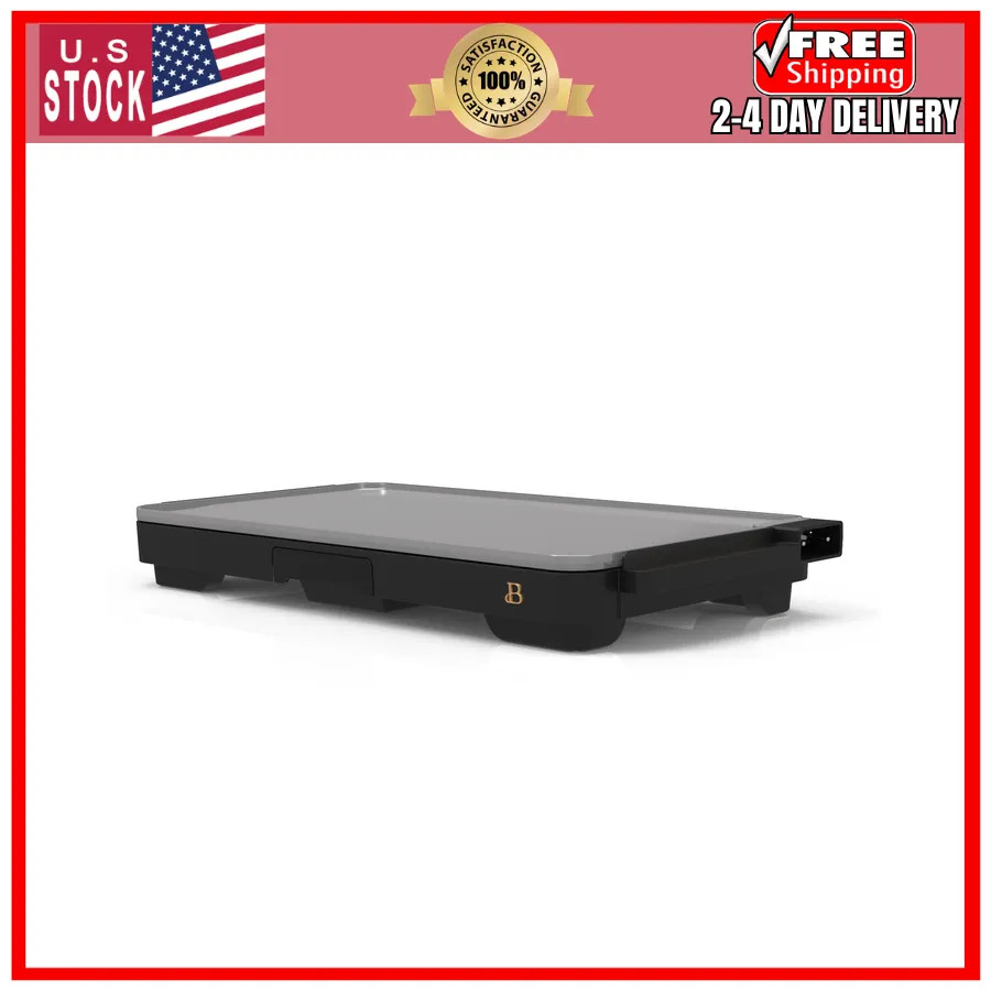 Beautiful Drew Barrymore XL Electric Griddle 12 x 22 Nonstick Black Sesame