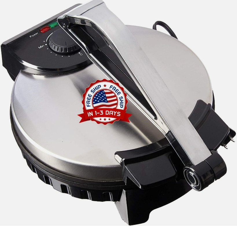 Maquina Para Hacer Totillas De Maiz Electrica 2 En 1 Moldea Cocina Antiaherente.