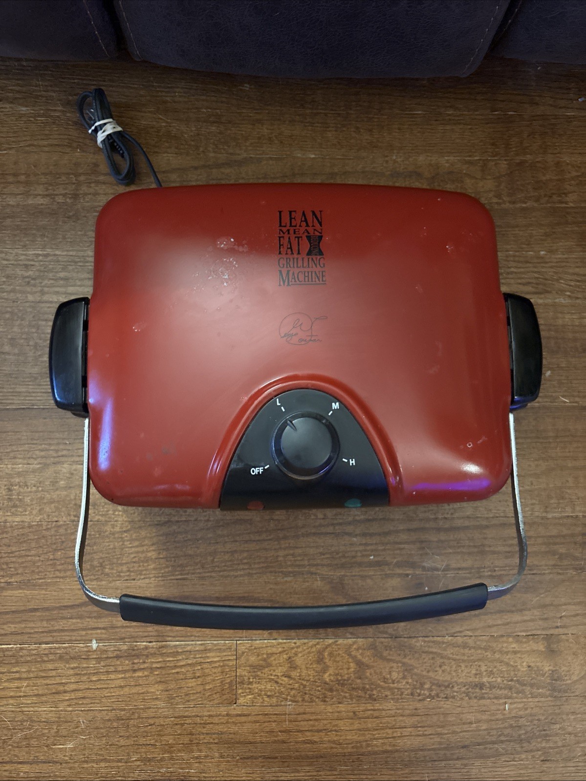 George Foreman Lean Mean Grilling Machine GRP90WGR RED Tested Working EUC