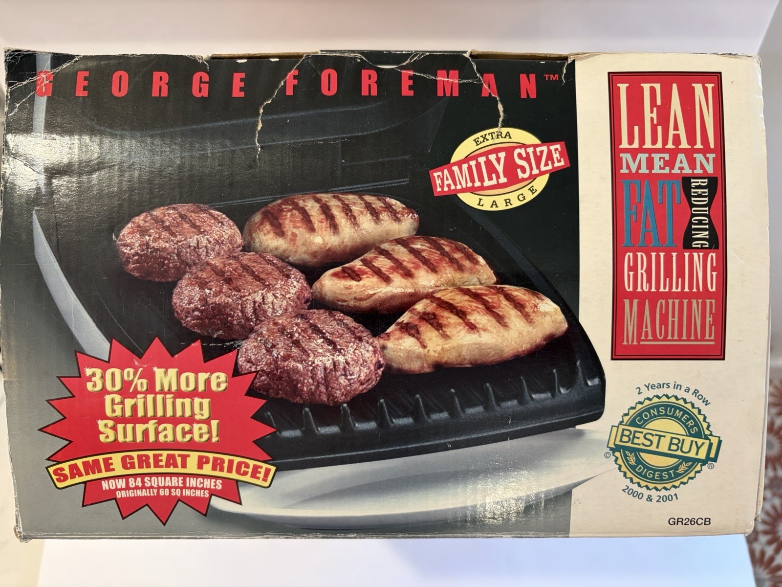George Foreman lean mean fat grilling machine GR26CB READ – Broken Handle-CLEAN