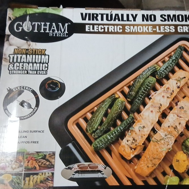 Gotham Steel Smokeless Indoor Electric Grill 1500W Nonstick Titanium Ceramic