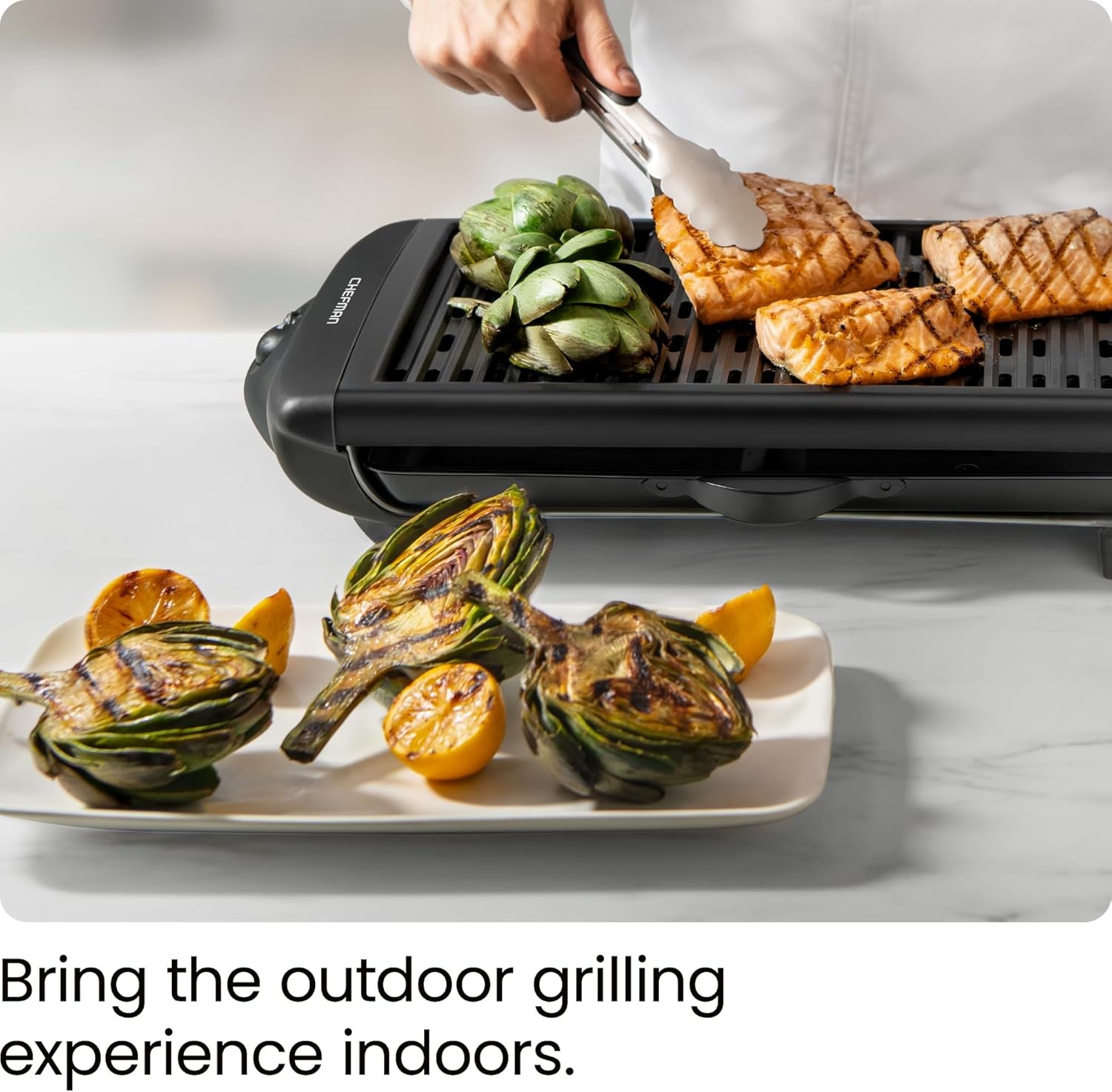 Electric Smokeless Indoor Grill W/ Non-Stick Cooking Surface & Adjustable Temper