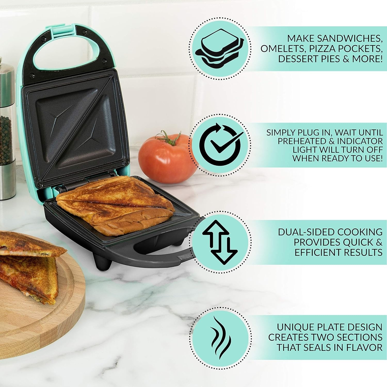 Stylish Mint Green MyMini Sandwich Maker – Perfect for Small Spaces and Gifts