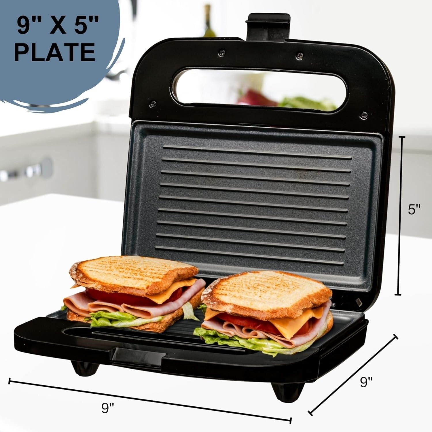 Prensa Eléctrica Antiadherente Para Parrilla Panini 750 watts (Nerga) NUEVO US