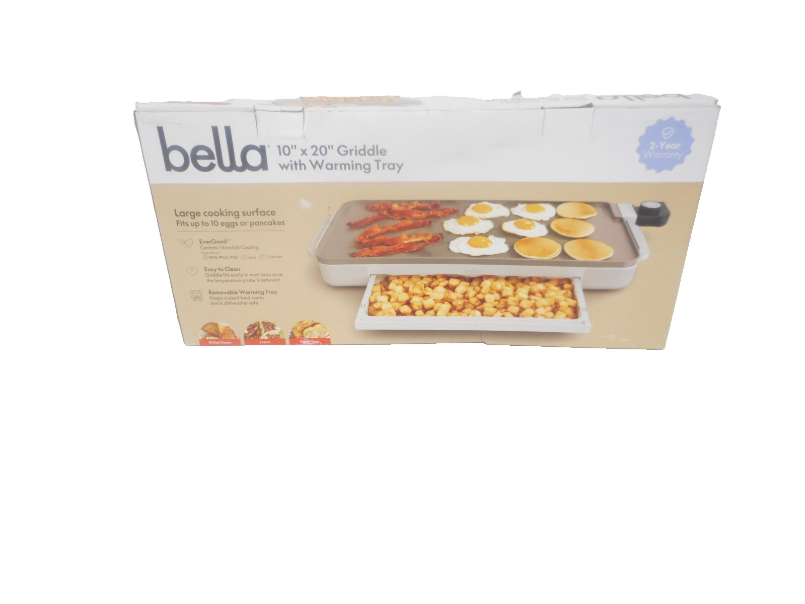 Bella Griddle with Warming Tray 10″ x 20″