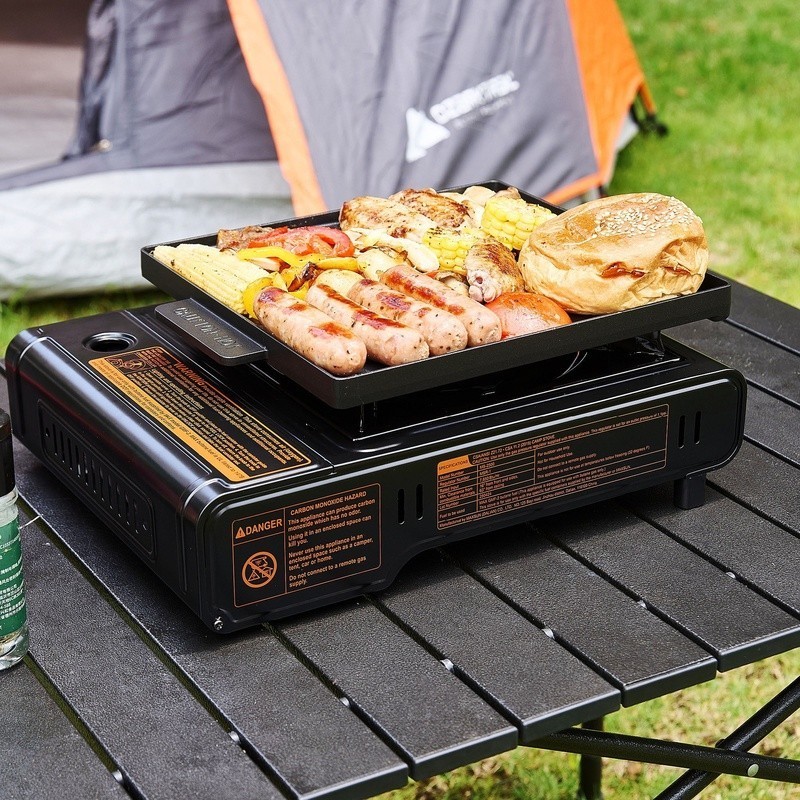 Butane Griddle 7650 BTU 2 in 1 Portable Lightweight Non-Stick Outdoor Cooking US