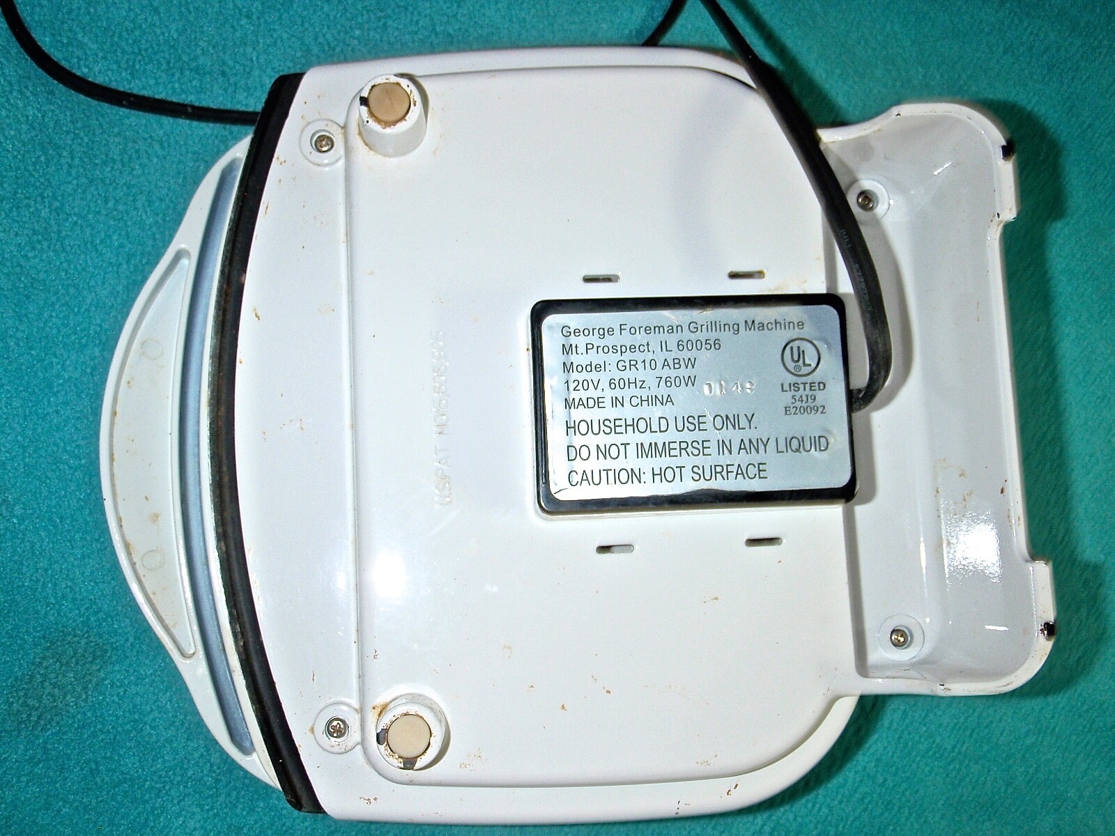 GEORGE FOREMAN LEAN MEAN FAT GRILLING MACHINE & BUN WARMER MODEL GR10 ABW~TESTED