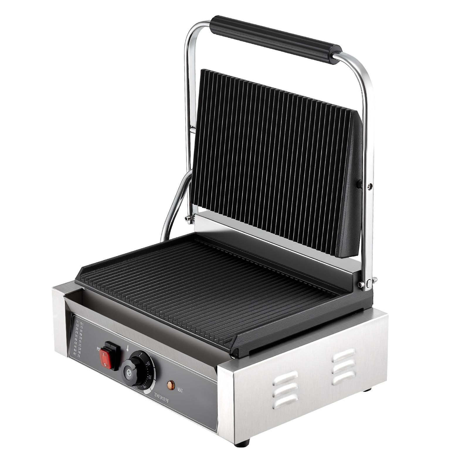 Electric Panini Grill, 1800W Sandwich Press with Temp Control, 13.5×9.3 in