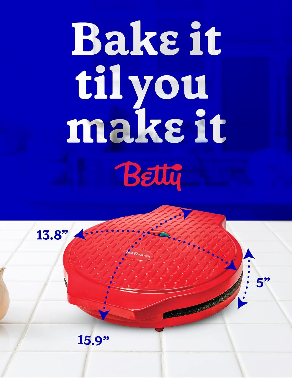 Pizza Maker Plus 12″ Indoor Grill 1440W BC-2958CR Red Nonstick Griddle Pan