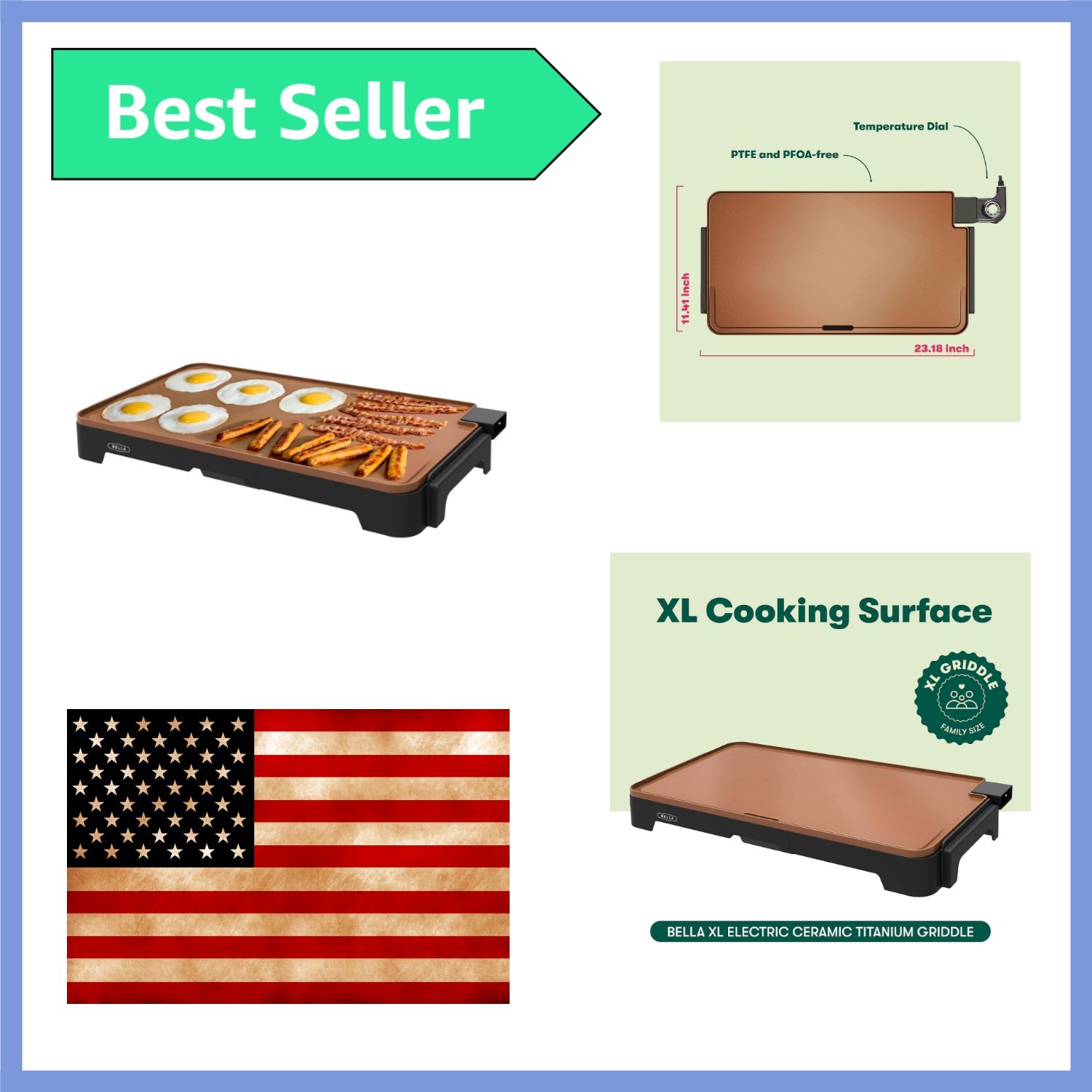 XL Electric Griddle 12″x22″ Ceramic Nonstick Tomato Red by Drew Barrymore
