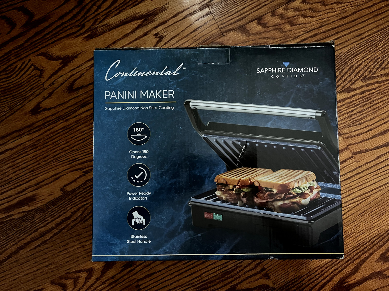 Brand New Continental Panini Maker with Sapphire Diamond Non Stick Coating
