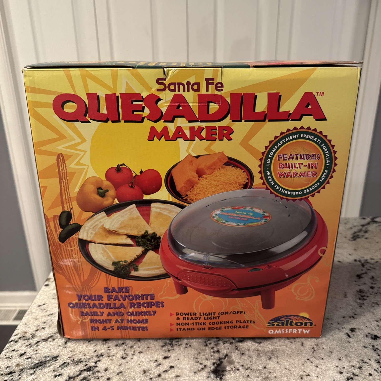 Salton Santa Fe Quesadilla Maker with Built-In Tortilla Warmer New