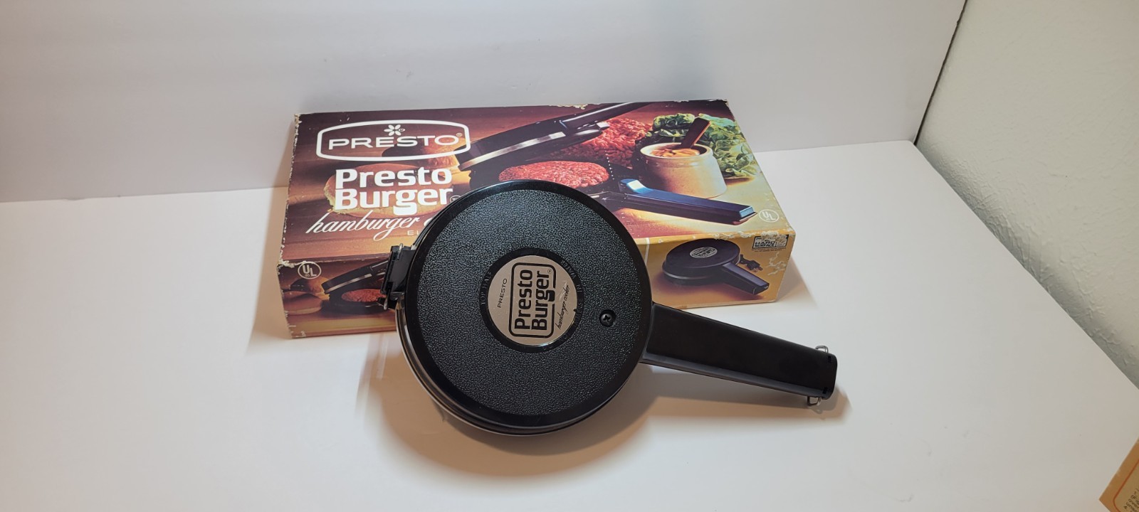 Presto Burger Electric Hamburger Cooker 1500W Broil, Immersible Drip Pan